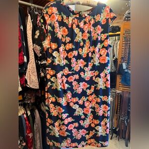 Charter Club Navy Floral Sheath Dress